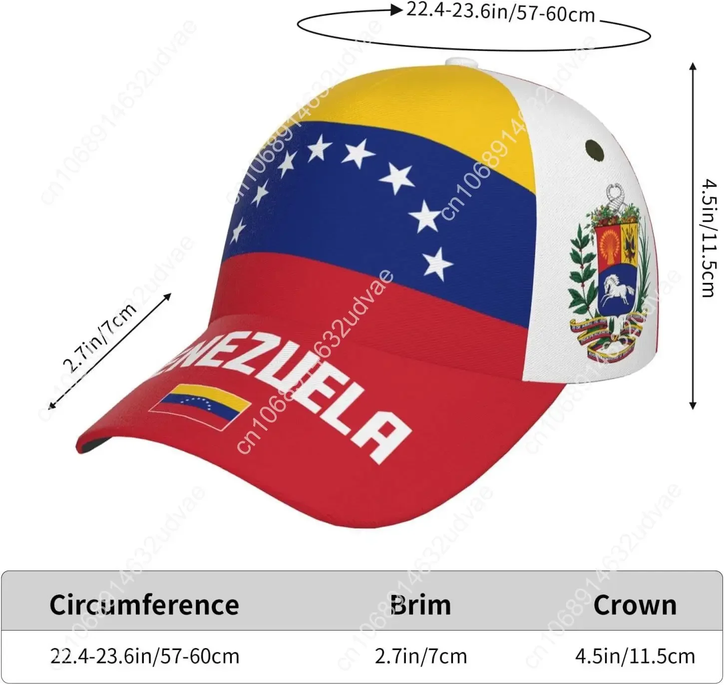 Casquette de Baseball drapeau Venezuela Venezuelians, impression complète 3D, chapeau réglable unisexe pour adultes, casquettes patriotiques de football