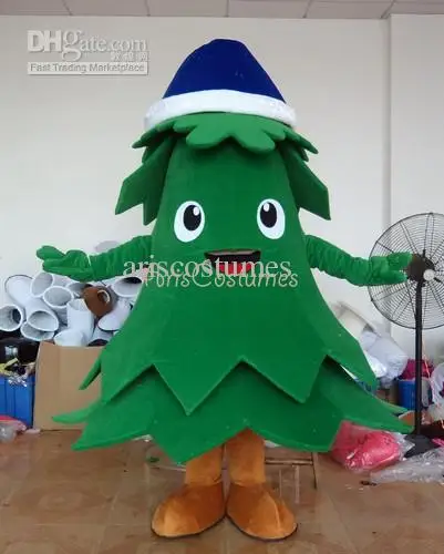 Nieuwe Volwassen Hot Sale Foam Schattige Kerstboom Fancy Cartoon Mascotte Kostuum Pluche Kerst Fancy Dress Halloween Mascotte Kostuum