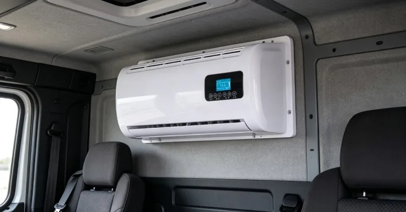 Aire acondicionado ultrafino de refrigeración por aire para camiones, 12v 24v, aire acondicionado eléctrico de 24v para estacionamiento.