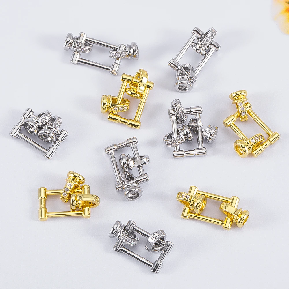 

1Pc Copper Rectangular Double Clasp Connectors End Clasps For DIY Bracelet Necklace Beading Clasp Jewelry Accessories Materials