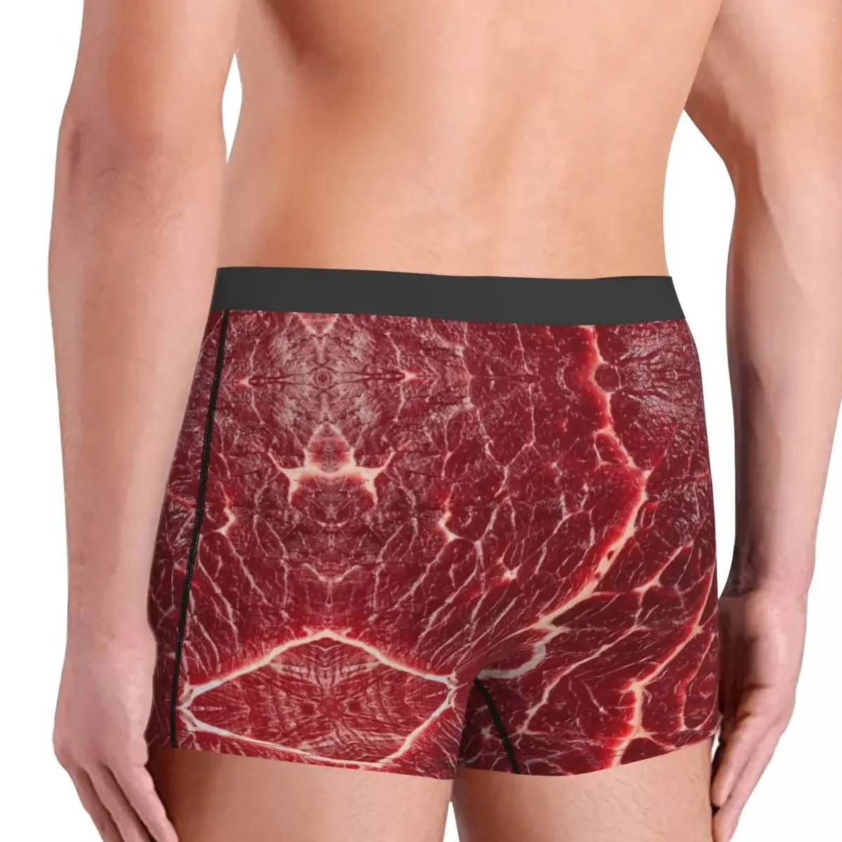 Heren Boxershorts Slipje Steak Textuur Ademend Ondergoed Heren Grappig S-XXL Onderbroek