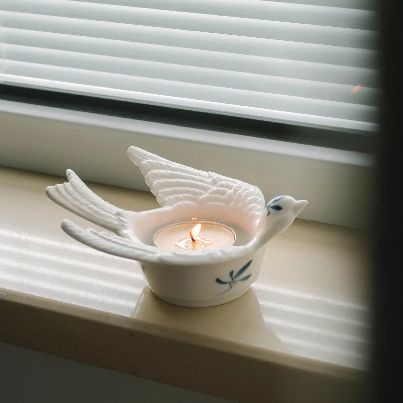 

Керамический подсвечник Feiyan, нарисованный вручную, настольный подсвечник для ароматерапии для гостиной, спальни, украшение для дома