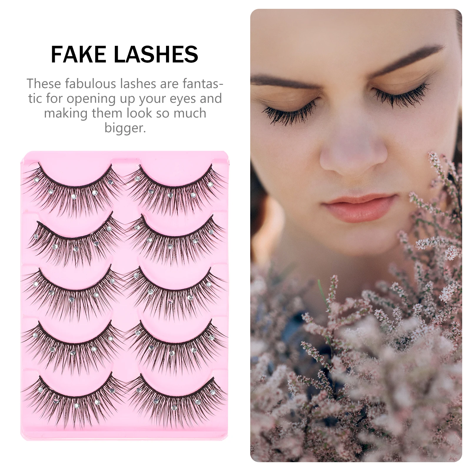 10 paia di ciglia finte con strass ciglia finte per le donne trucco per feste estensioni delle ciglia sfilata di moda lunga e durevole