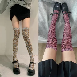 Fashion Sexy Ladies Leopard Print Stockings Thin Breathable Over Knee Thigh Girls Lolita Cosplay JK Long Tube Stockings Gothic
