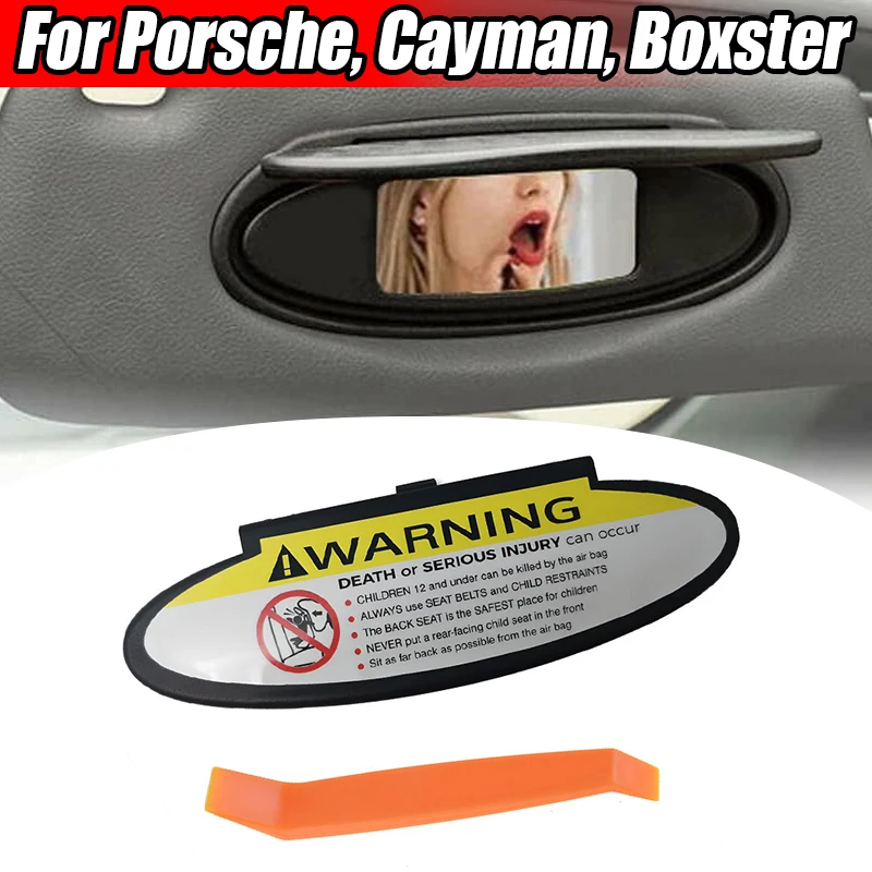 Fit For Porsche 996 997 911 Carrera 986 Boxster 987 Cayman Sun Visor Vanity Mirror Cover Black Replacement Parts Car Accessories