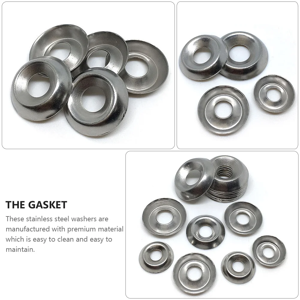 

100 pcs Stainless Steel Washers Fisheye Gaskets Simple Decorative Screws Corrosion Resistant Hard Ware Suitable Wood Wet