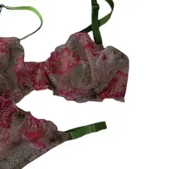

KUCLUT Clashing Sexy Flower Embroidery Lingerie Women's Underwear Set Ladies Push up Bra with Underpants Suit for female