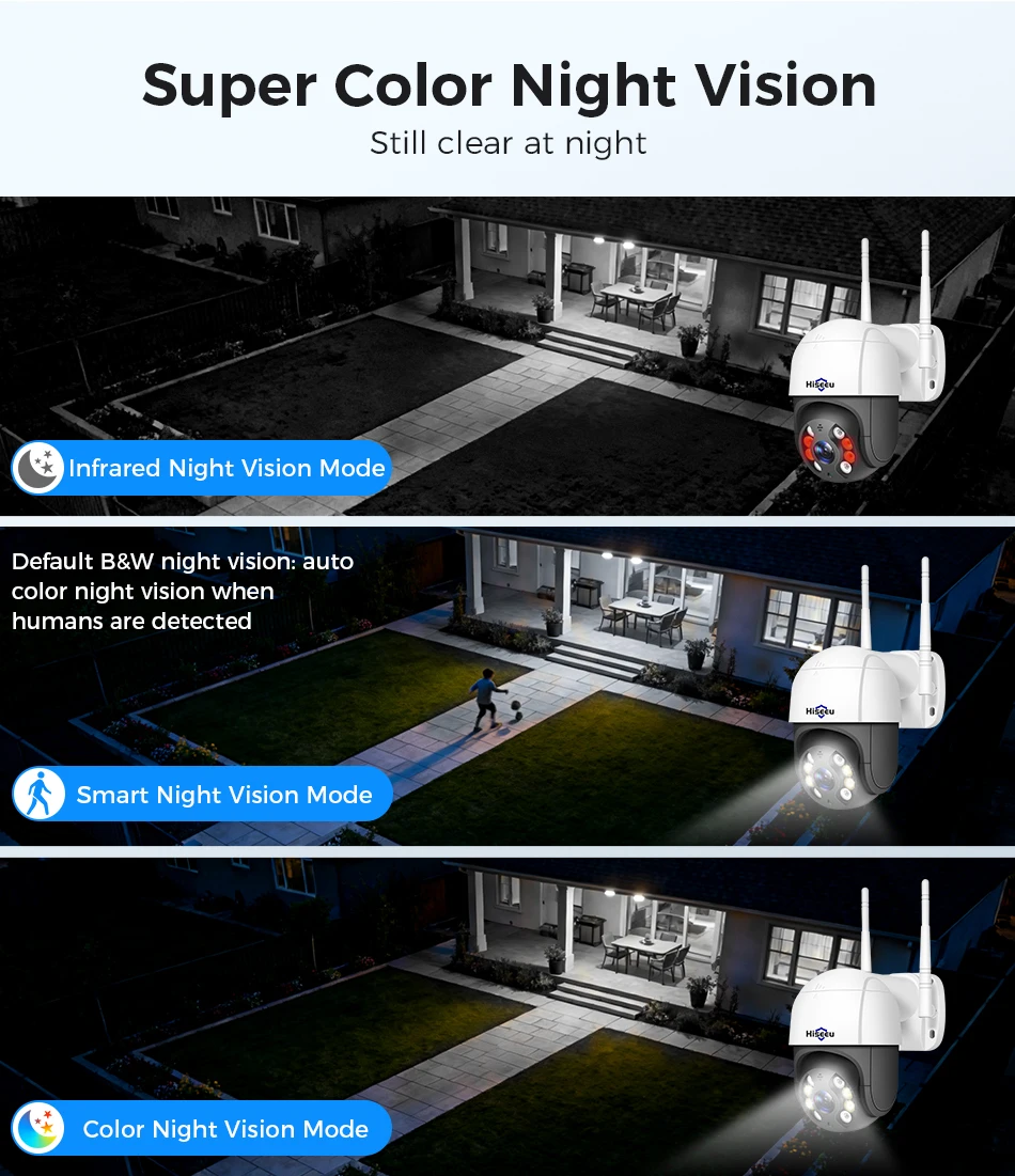 Hiseeu 4K 8MP Wifi PTZ Camera 5x Digital Zoom AI Human Detection Two-way Voice ONVIF Wireless IP Security Protection Camera
