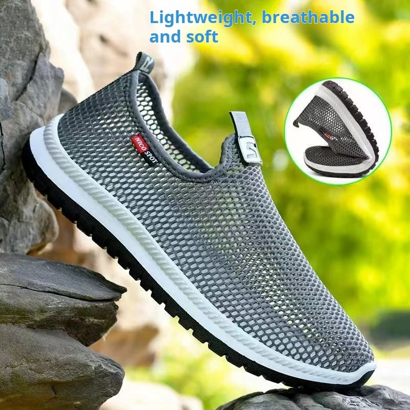 Hot Sale Summer Walking Shoes Men Sneakers Sport Lightweight Casual Hiking Shoes Men Breathable Aqua Shoes Man Outdoor Footwea