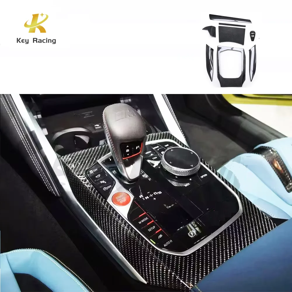 BMW G80 G82 Interior Accessorie Carbon Fiber Central Console Shift Lever Knob Head Cover For BMW 3 Series 4 Series G80 G82 M3 M4