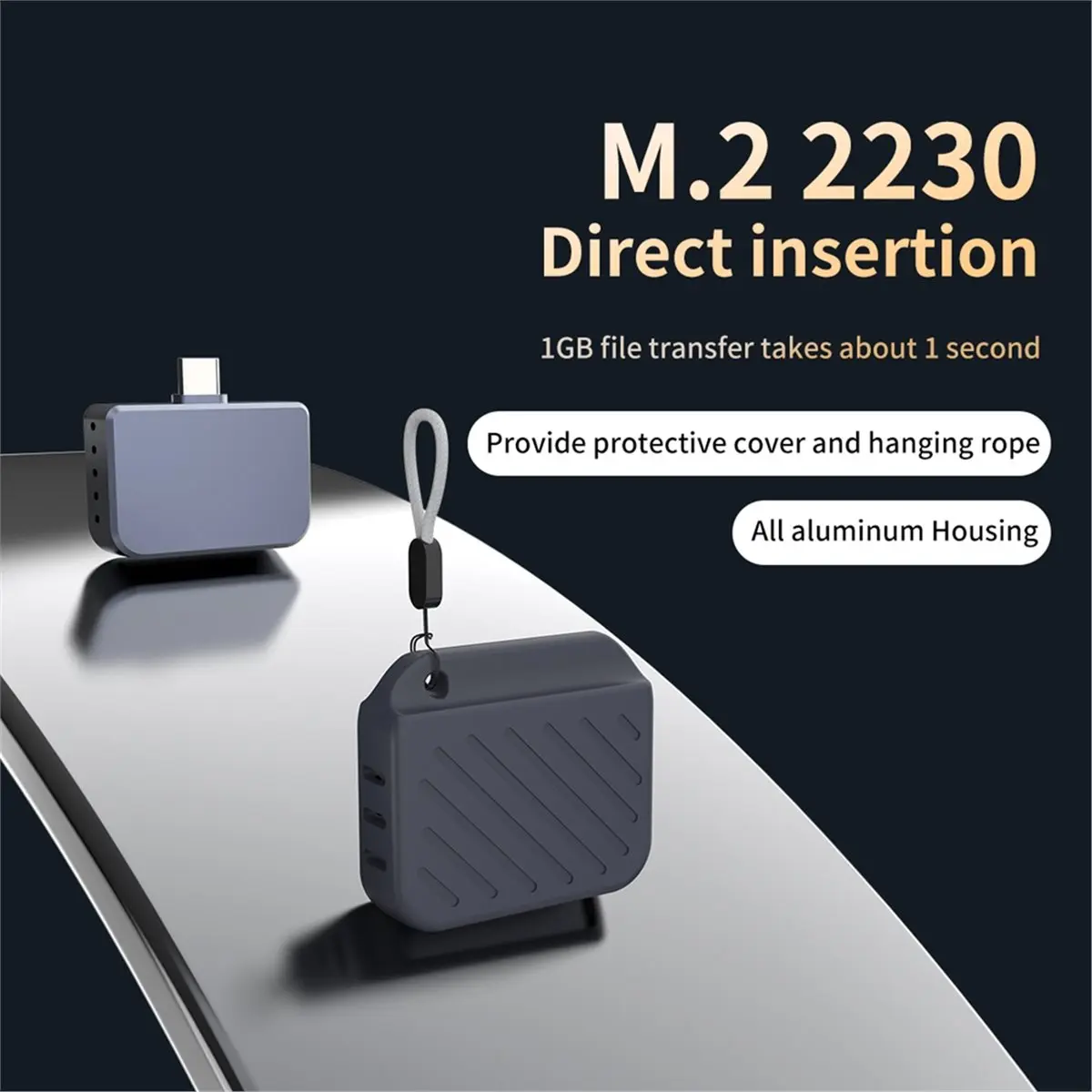 SWXF  2230 Type-C USB M.2 NVMe SSD Enclosure Direct Plug Design Portable External /PC/ view 6