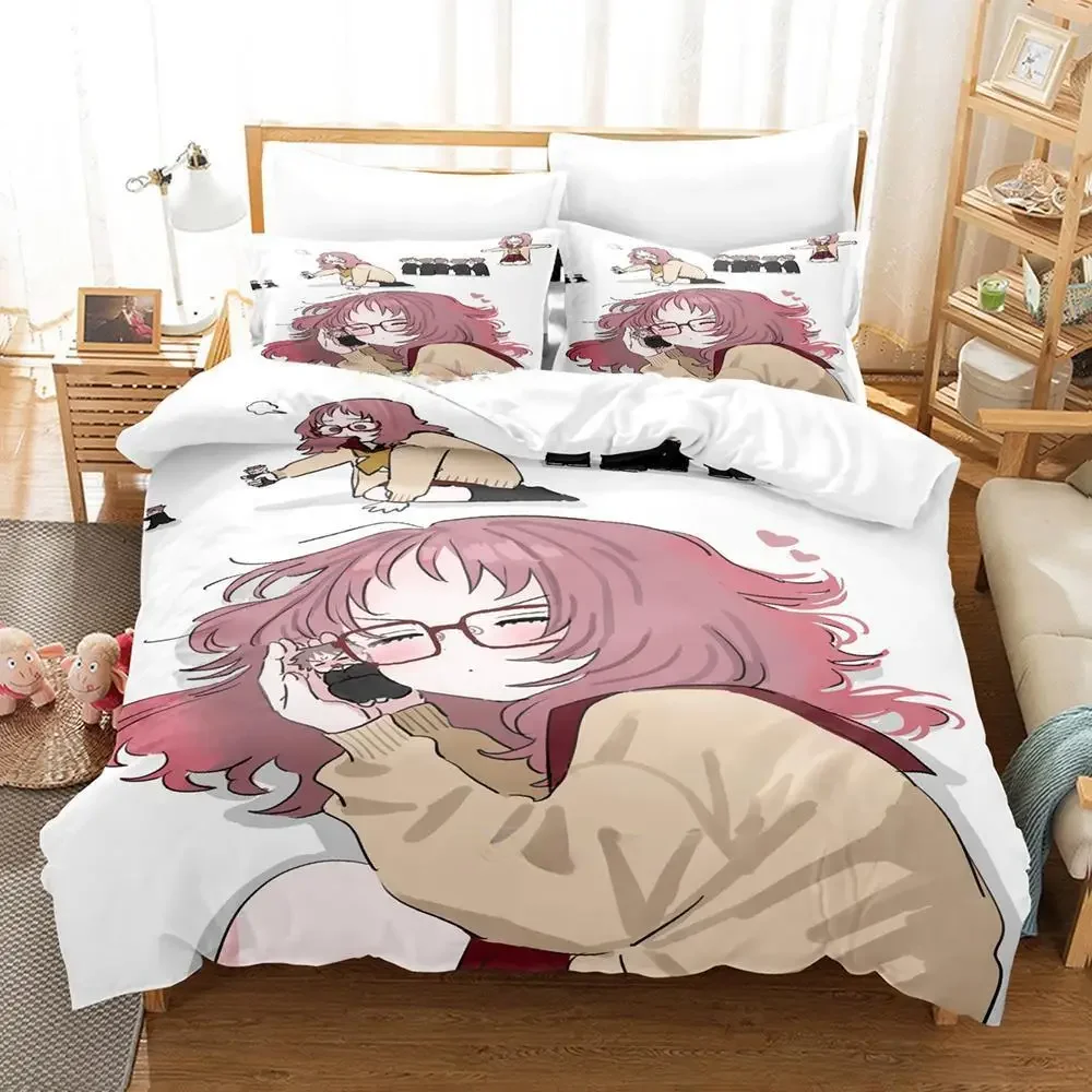 3D Kawaii The Girl I Like Forgot Her Glasses Kaede Bedding Set Cartoon Anime three-piece set Adult Kid Bedroom Duvet cover Sets