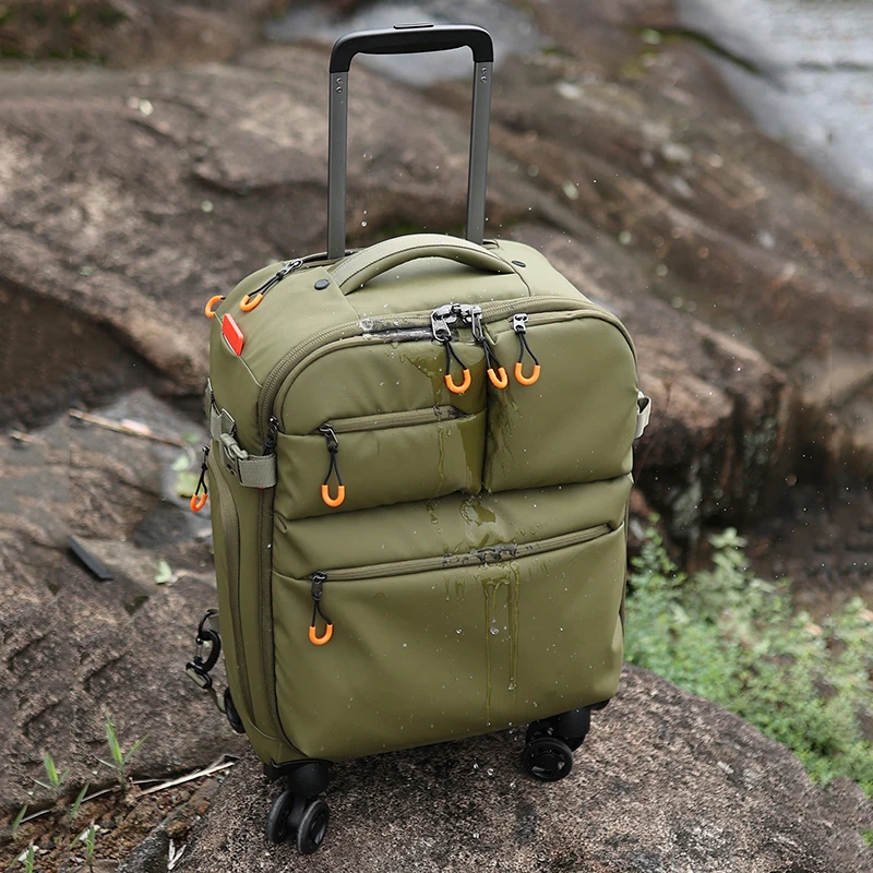 KLQDZMS Men's Suitcase 18-inch Ultra-light Boarding Box Oxford Waterproof Trolley Case Universal Wheel Rolling Cabin Luggage