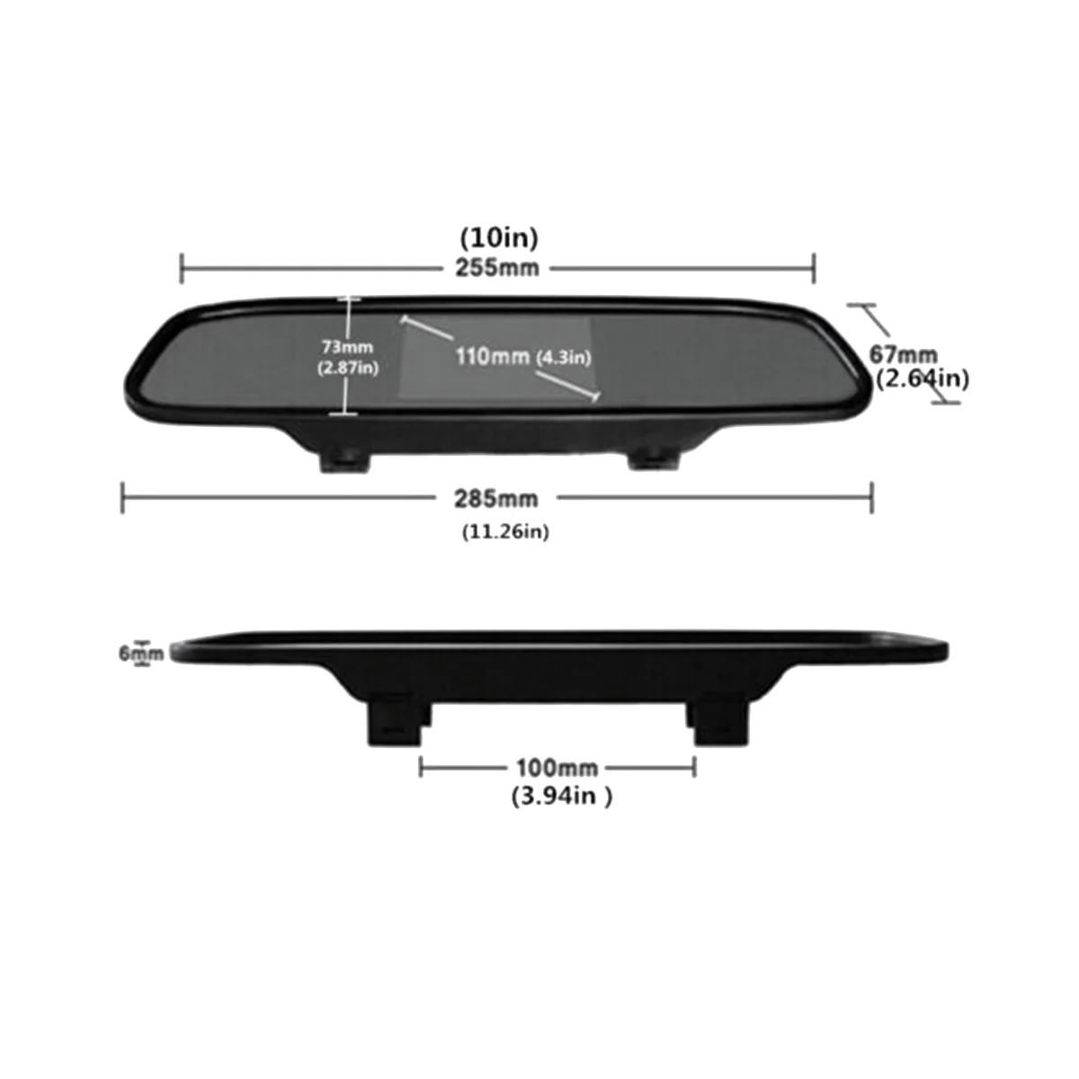 

Durable 4.3-Inch Rearview Mirror Display Car HD LCD Screen DVD Display Reversing Camera Car Accessories