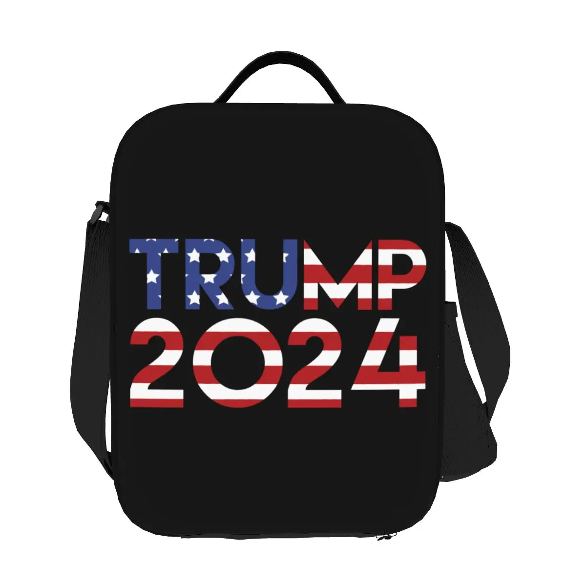 Trump 2024 MAGA Insulated Lunch Bags for Work School USA Flag Waterproof Cooler Thermal Bento Box Women Children