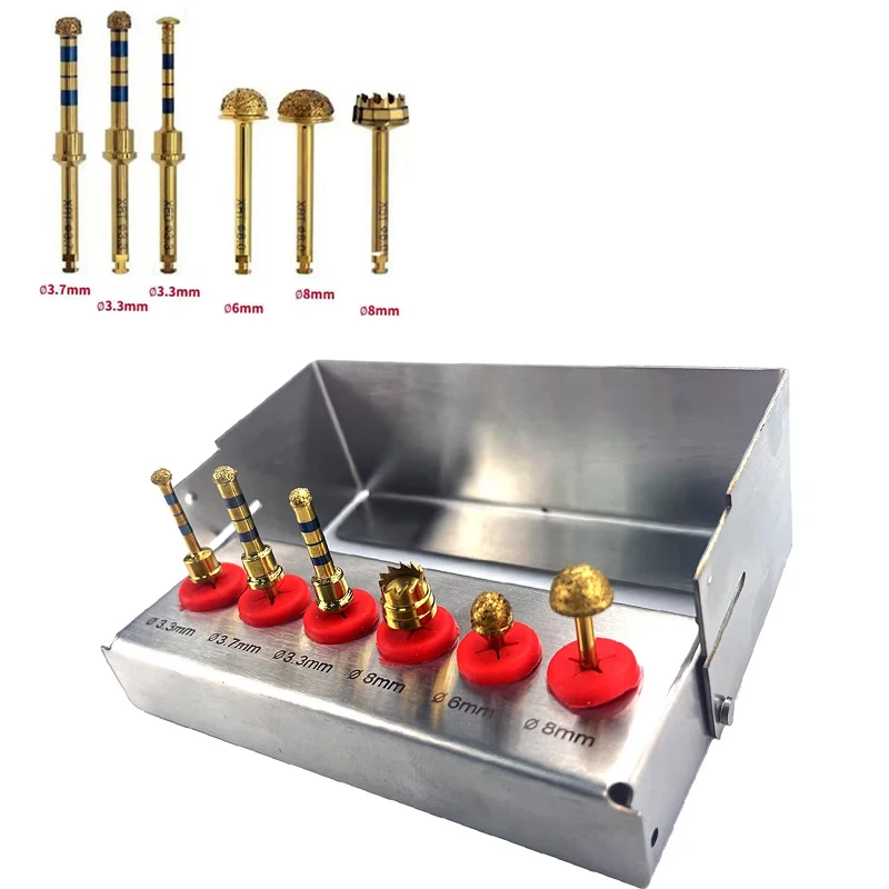 

Комплект сверл для зубных имплантатов, набор боковых разверток с алмазным покрытием, набор сверл для боров и костей, высококачественные стоматологические хирургические инструменты для