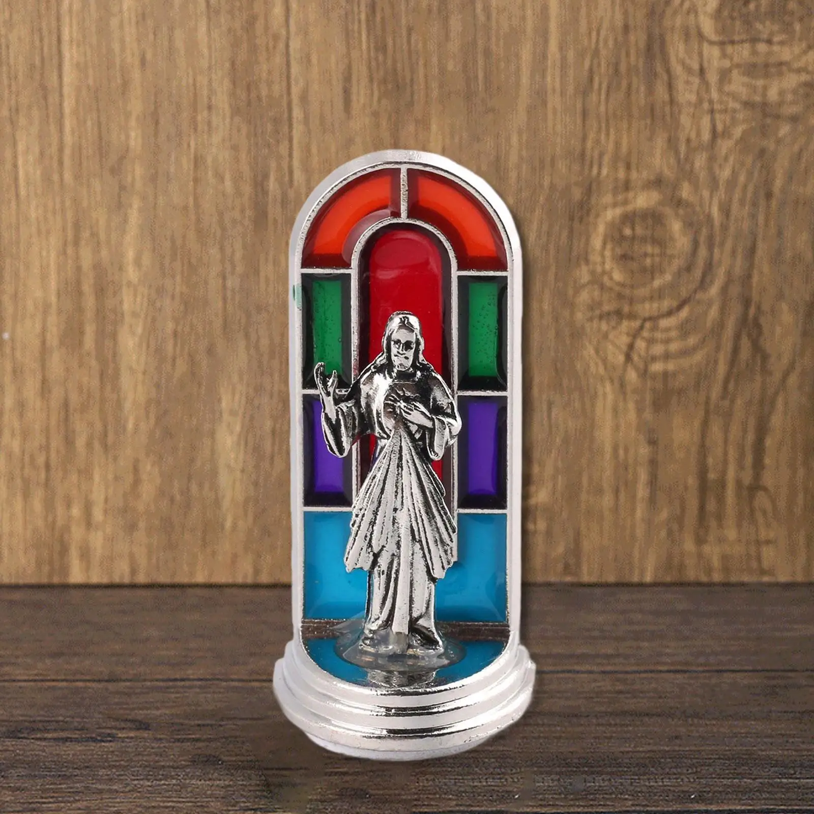 Table Ornament Religious Holy Family Metal Decor Standing Alloy Religion Jesus Figurine for Home Office Decor Religious Gifts