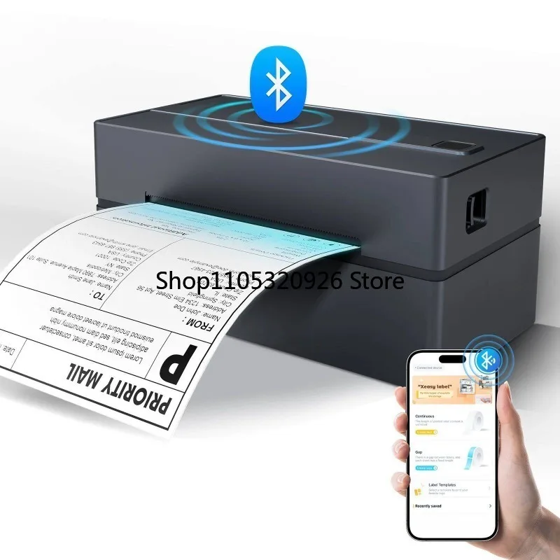 Thermal Label Printer Portable No Ink Required 203DPI 4x6 for Small Business Bluetooth USB High Speed Express Airway Bill