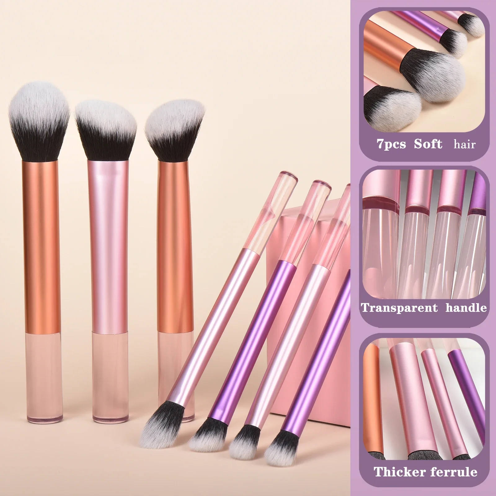 4/7 Makeup brush High quality synthetic foundation brush Loose powder Contouring brush Eye shadow brush High quality makeup tool