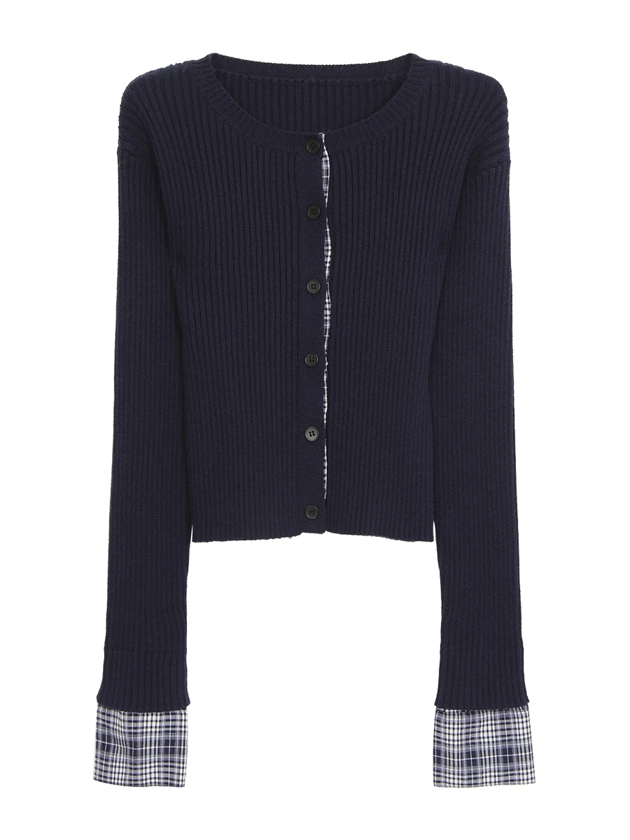 

Red Celebri Knitted Open Cardigan Women's Korean Sle Autumn 2025 New Faion Classy Top Fake Two-Piece Sweater Jaet