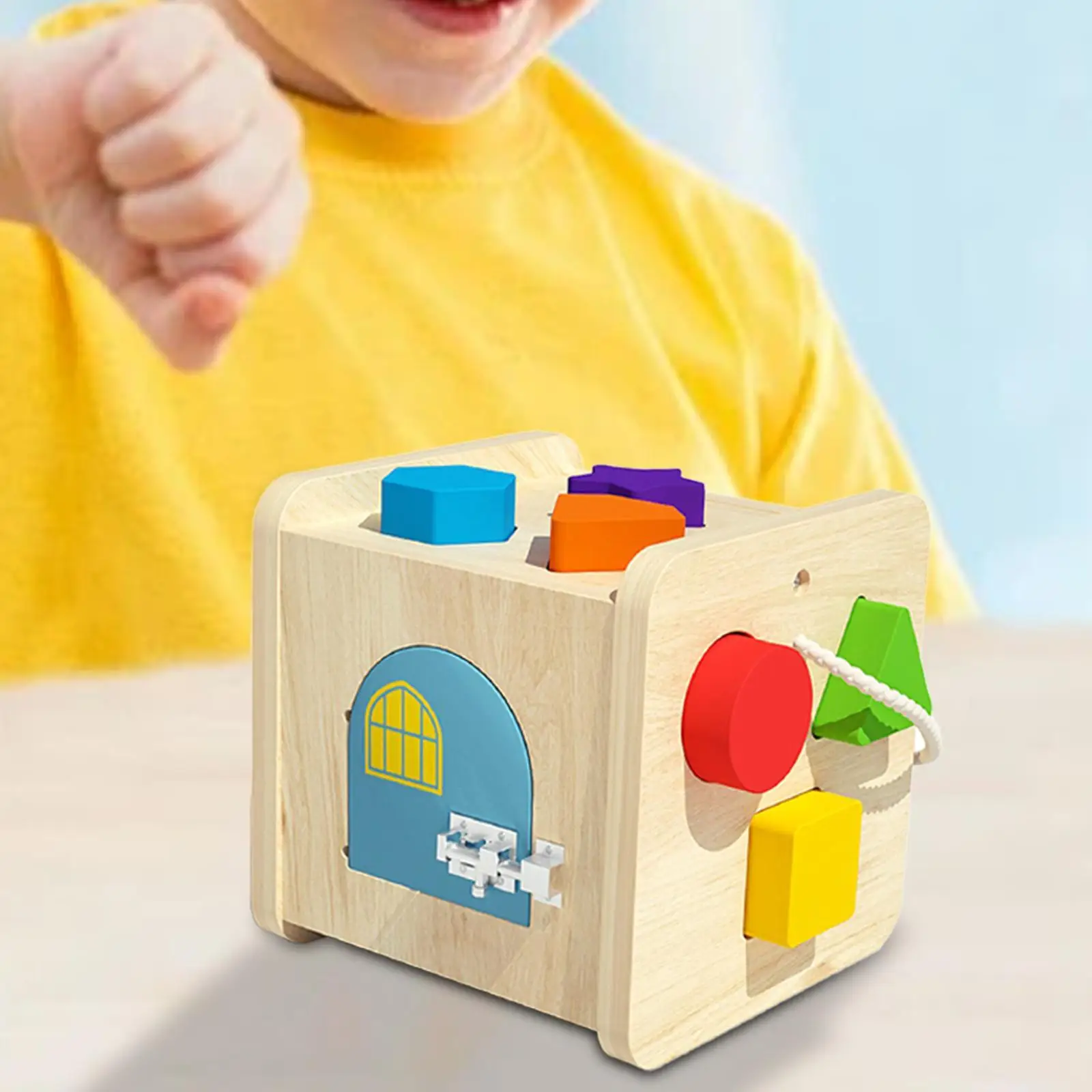 Shape Matching Toy Geometric Shape Toy Early Learning Montessori Colorful Cube Blocks Sorter for Children Party Favors Gifts