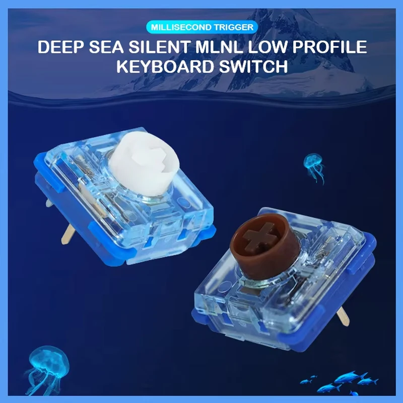Kailh Deep Sea Silent Low Profile Keyboard Switch Mechanical Keyboard Switch for Deep Sea Island Whale Landing MINI 1353Hitbox