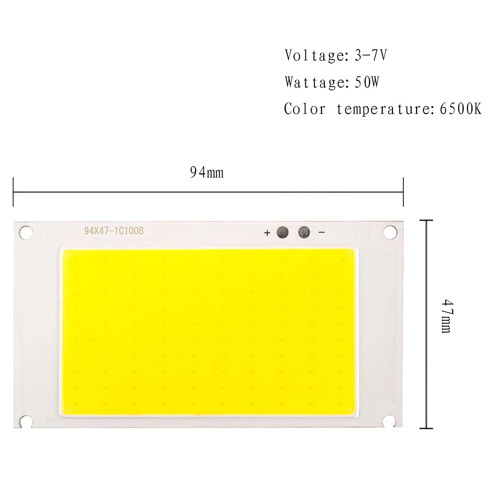 2pcs High Power COB LED Light Chip 50W 8W Light Board Diode DC 3.7V/9V LED Beads LED Lamp Accessories for DIY Light 3000K-6000K