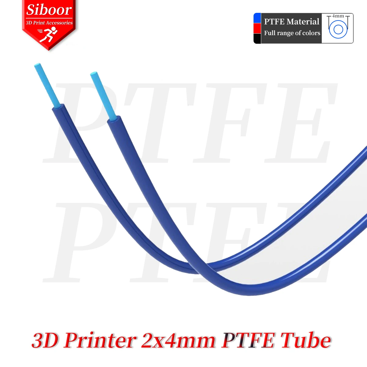 1 متر 2x4 ملليمتر PTFE أنبوب الأنابيب طويلة الأمد مقاومة درجات الحرارة العالية مكافحة الشيخوخة دقيقة موثوقة الذاتي التشحيم ثلاثية الأبعاد أجزاء الطابعة