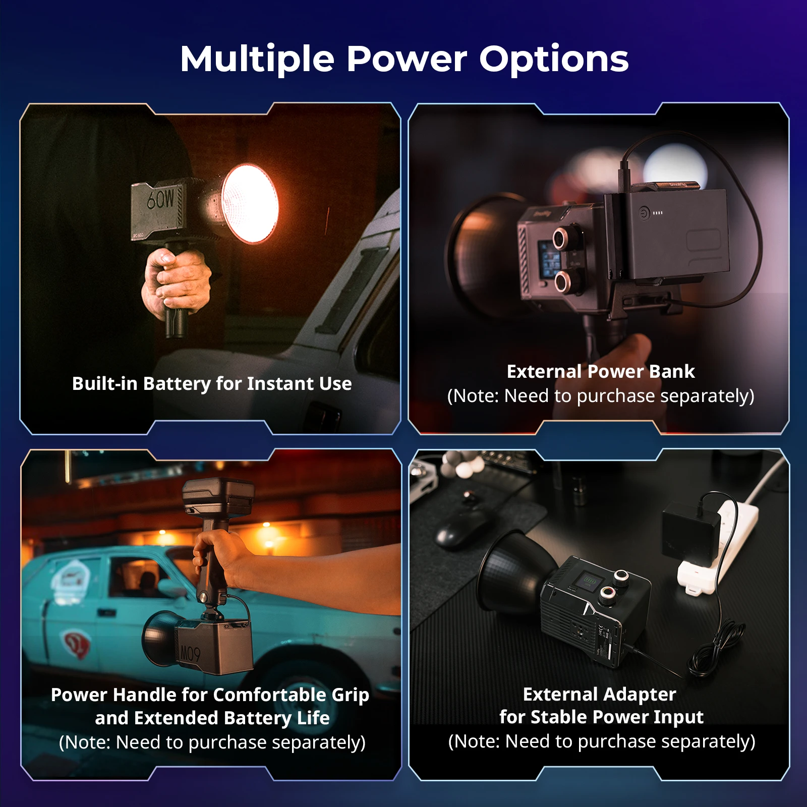 SmallRig RC 60C RGB LED Video Light Built-in Battery w APP Control, 2500K-10000K w G/M Adjustment & Colored Filter, Lite Edition