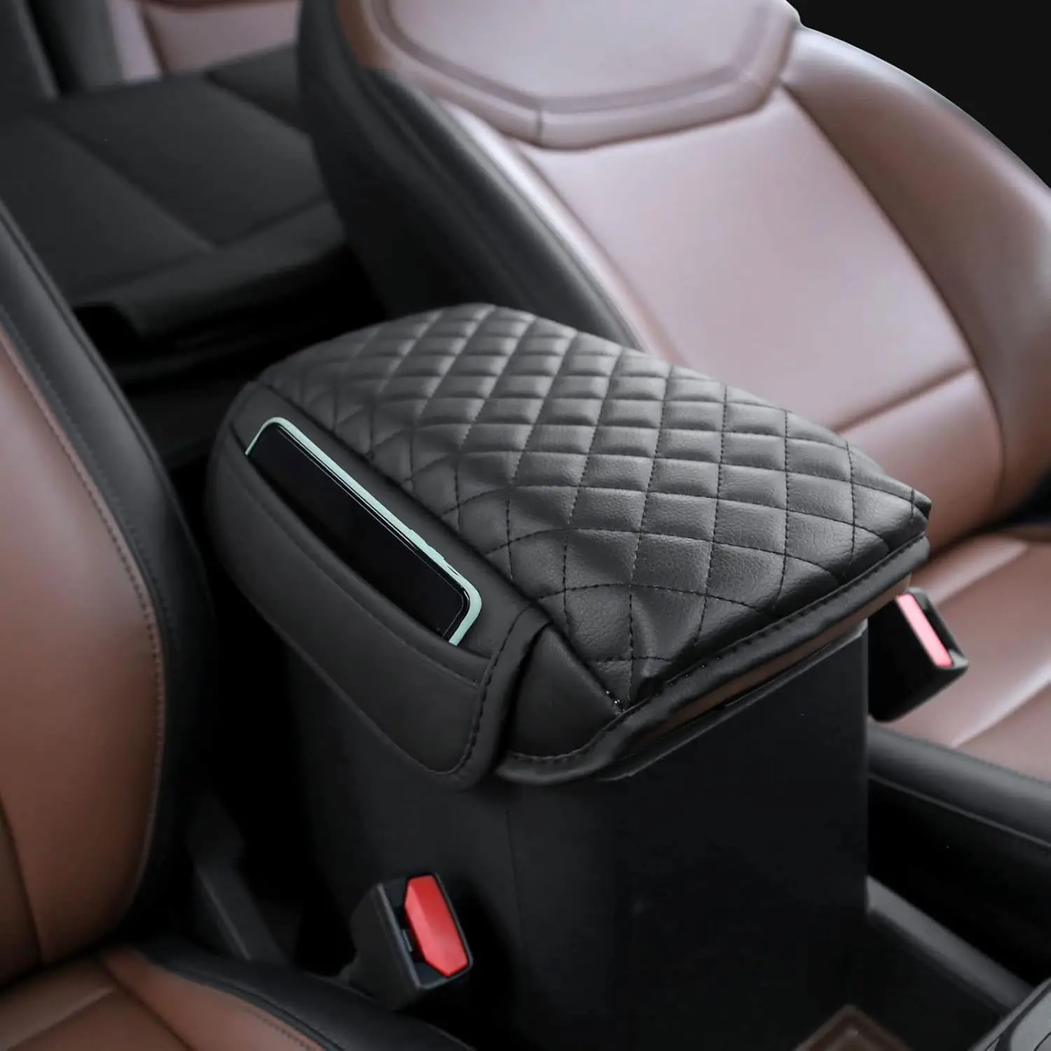 

Car Center Console Armrest Cover for Ford Maverick Accessories 22-25 Console Protector Prevebt Pets Scratches with Side Pockets