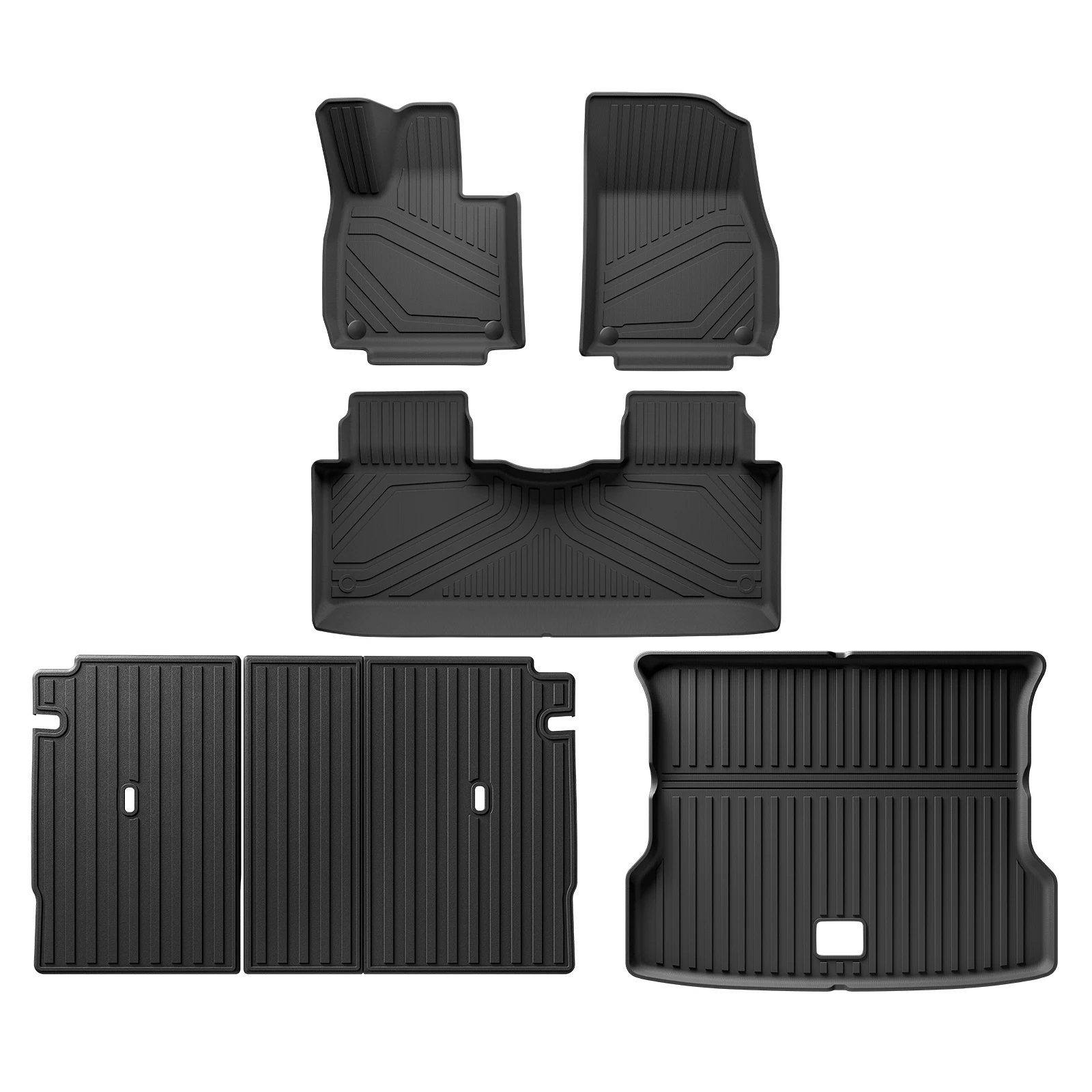 Für Xpeng G6 2023 2024 Autofußmatten Kofferraumauskleidung Kofferraummatte TPE 3D Fußmatte Allwetter SCHWARZ – Detail 8