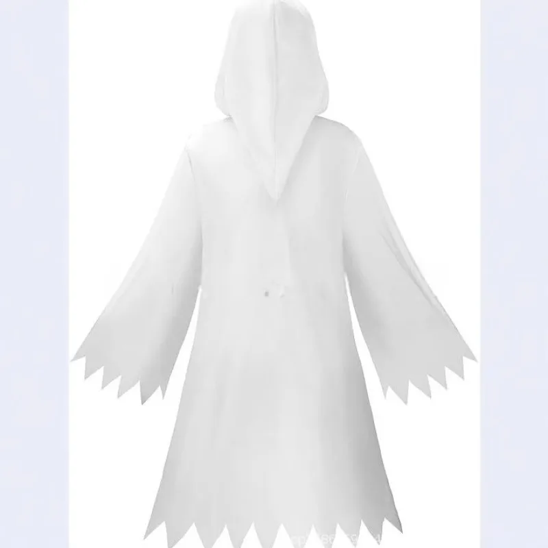 Dolcetto o scherzetto Mantello fantasma Costume cosplay di Halloween Fantasma bianco Cos Abiti Mantello da festa spettrale Cesto di zucca per ragazzi e ragazze