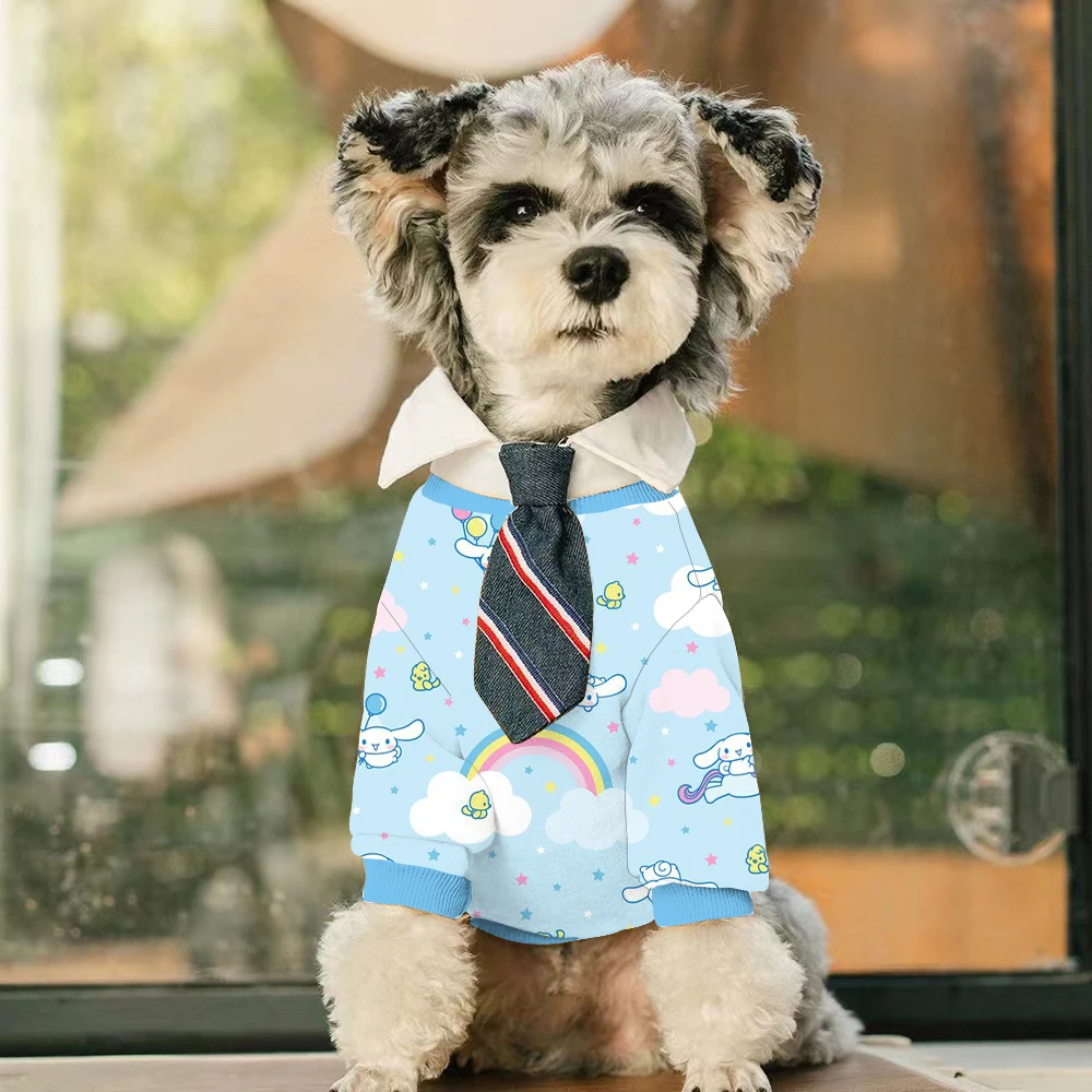 Sanrio personaje de dibujos animados lindo peluche Schnauzer perro gato Sudadera con capucha cálida para mascotas, Otoño e Invierno