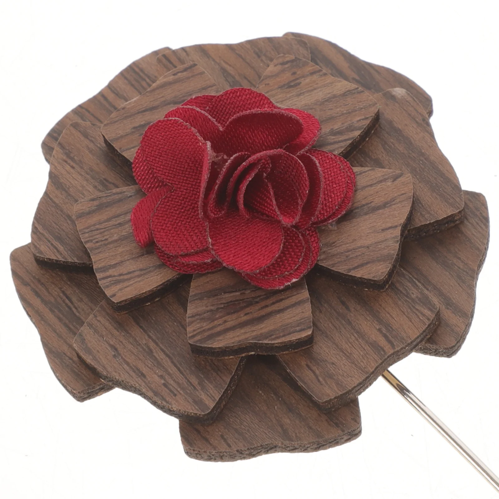 

Wooden Flower Pin For Suit Men Decorative Boutonniere Boutonniere For Men Wedding Party Accessory Costume Props Floral Clip
