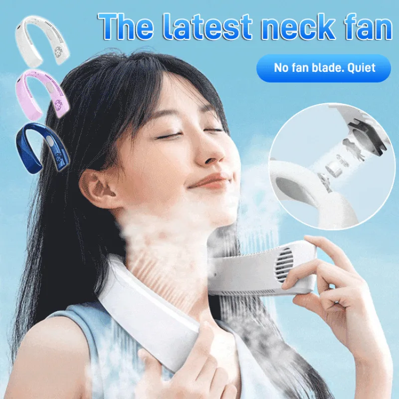 Portable Small Fan Cooling Hanging Neck Bladeless Fan