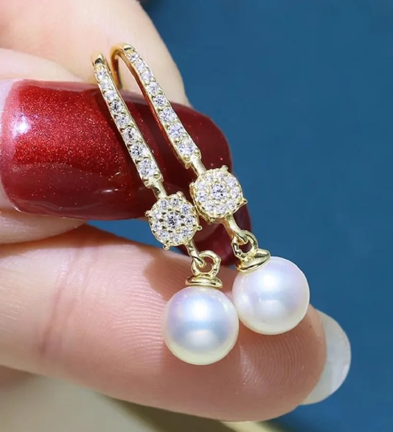 

Gorgeous 8-9mm 9-10mm 10-11mm South Sea Perfect Round White Pearl Earring 925s