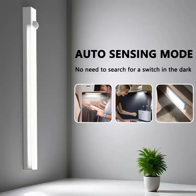 Wireless Motion Activated Backlit LED Night Light Rechargeable Energy Saving Lamp for Stairway Wardrobe Bedroom