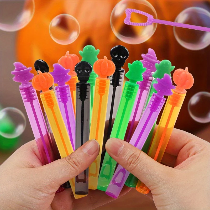 12/24 Stücke Halloween Leere Blase Seifenflaschen Rohr Schädel Geist Kürbis Blase Zauberstäbe Halloween Party Süßes oder Saures Gefälligkeiten Dekor – Detail 7