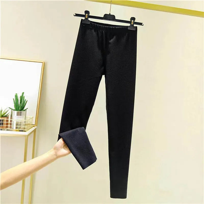 

Women's Leggings Warm Velvet Pants Elastic Waist Autumn And Winter Plush Pants And Slim Trousers Fit For For Women