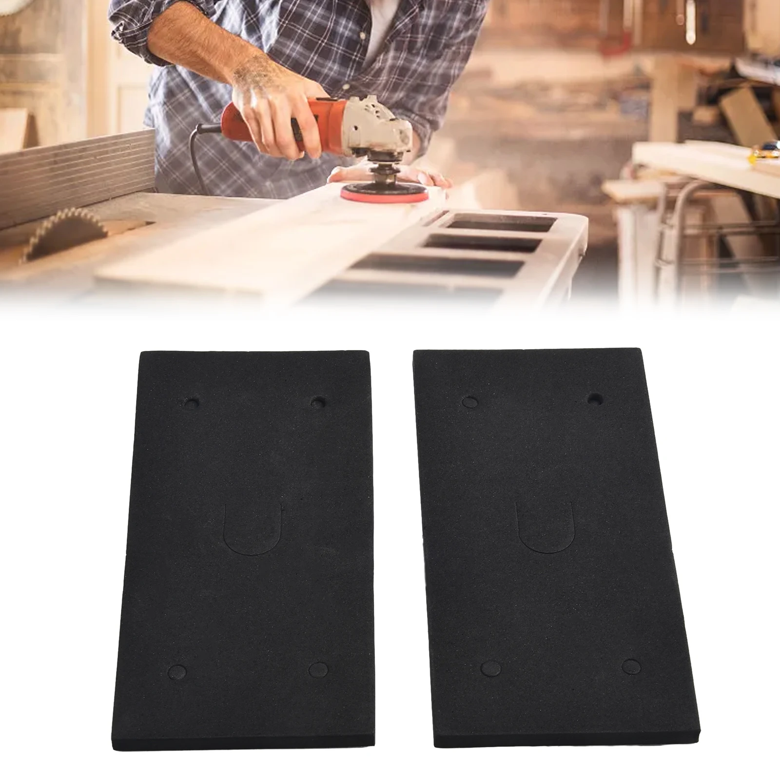 

2pcs Sander Back Pads 18.5 X 9.3 X 0.8cm 4 Holes Self-Adhesive Foam For 9035 Backed Plate Sandpaper Accessories