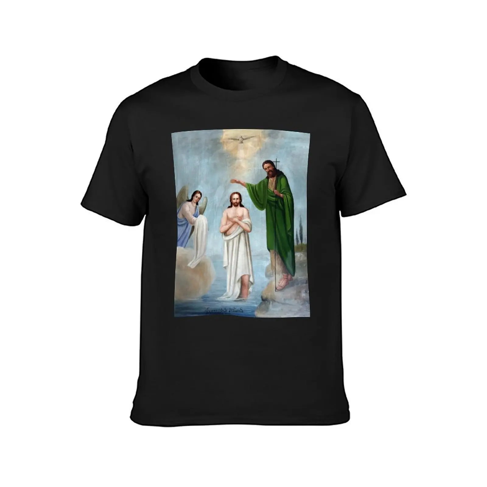 The Baptism Painting T-Shirt customs animal prinfor boys graphics Men's t-shirt