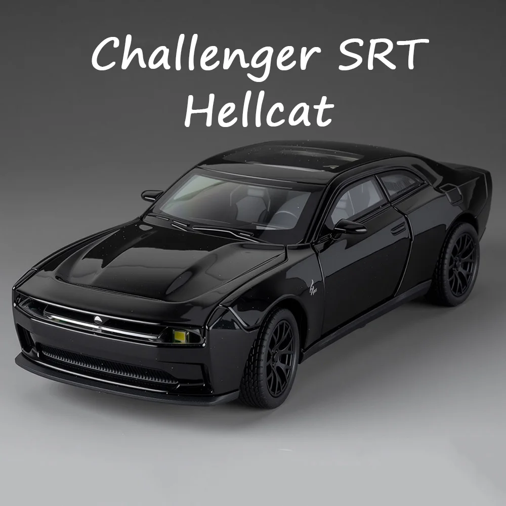 

1:32 Dodge Challenger SRT Hellcat, игрушки, модели из сплава, колеса, резиновые шины, миниатюрный спортивный автомобиль, подарки на день рождения для детей