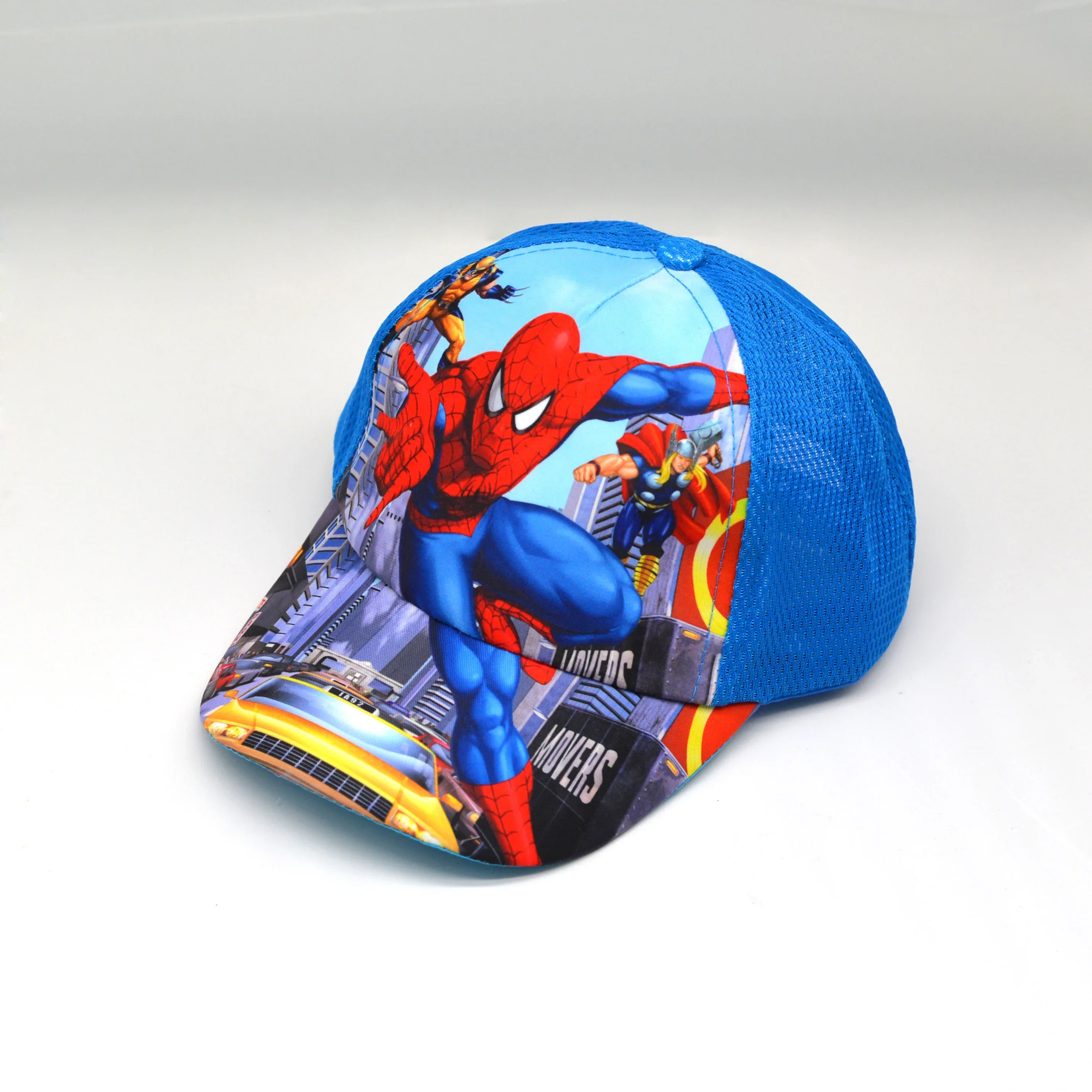 Disney Anime Frozen Mickey Minnie Kids Hat Boy Girl Travel  Spiderman The Cars Baby Cover The Sun Caps Figure Gift Toys 2-8Y