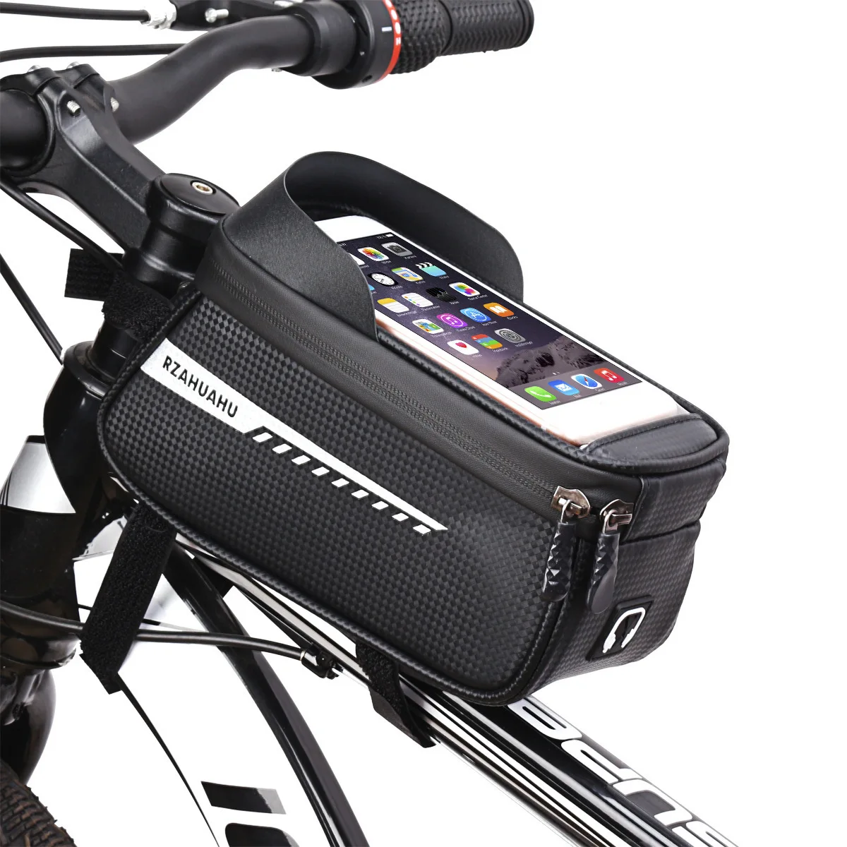 Bicycle Front Beam Bag Front Tube Cycling Bag Bicycle Waterproof Phone Case Holder Touchscreen Waterproof Saddle Bag Accessories