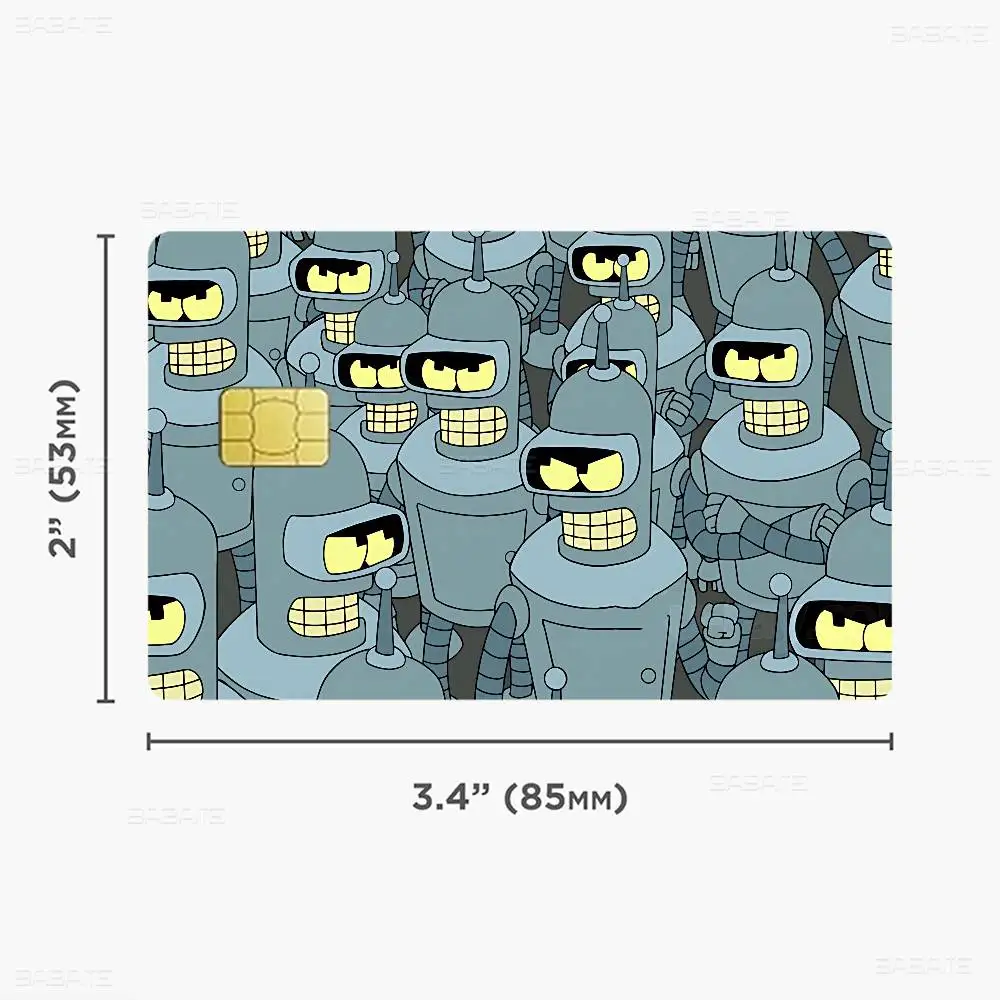 أنيمي F-Futurama B-Bender الفن أنيمي ملصق فيلم غطاء الجلد لبطاقة الائتمان بطاقة الخصم البنك الجبهة