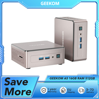 GEEKOM A5 Mini PC AMD Ryzen 7 5825U 8 Cores Max 4.5GHz, 16GB RAM 512GB SSD, WiFi 6 Bluetooth 5.2, 2*HDMI (4K) + 2*USB 3.2 Type-C