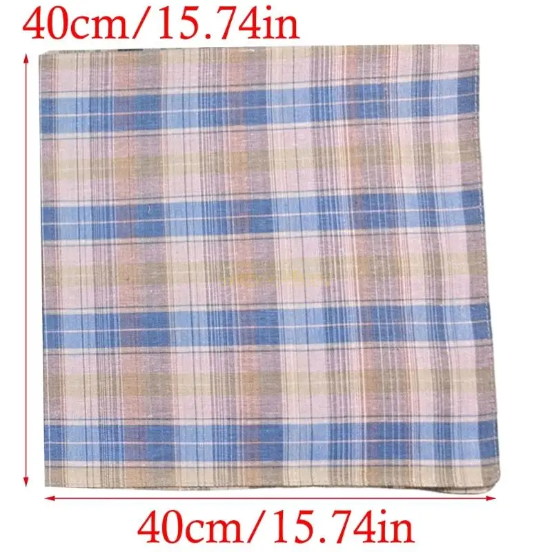 31BF Fazzoletto da taschino in cotone con motivo scozzese per uomini d'affari professionisti, set bandane essenziali da per