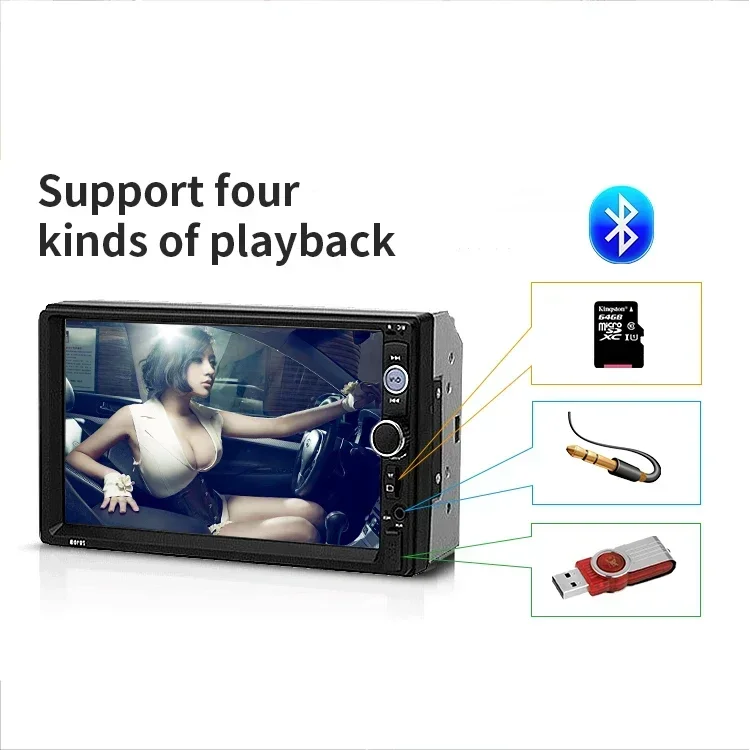 7010B 7 inch monitor car lcd monitor mirror TFT high tv video ORM RGB touch screen car player with carplay