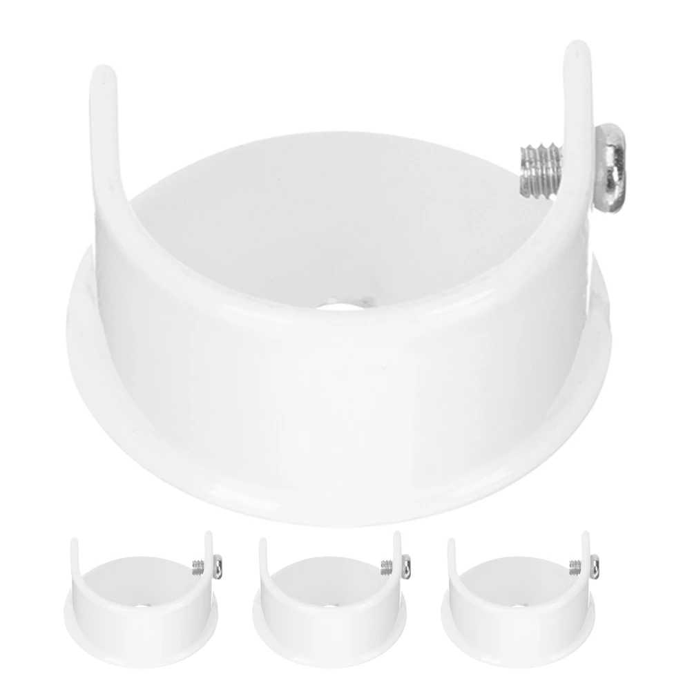 

4pcs 28Mm Stainless Steel Curtain Pole Sockets Wall Mount Closet Rod Brackets For Bathroom Window Balcony Laundry Room Metal