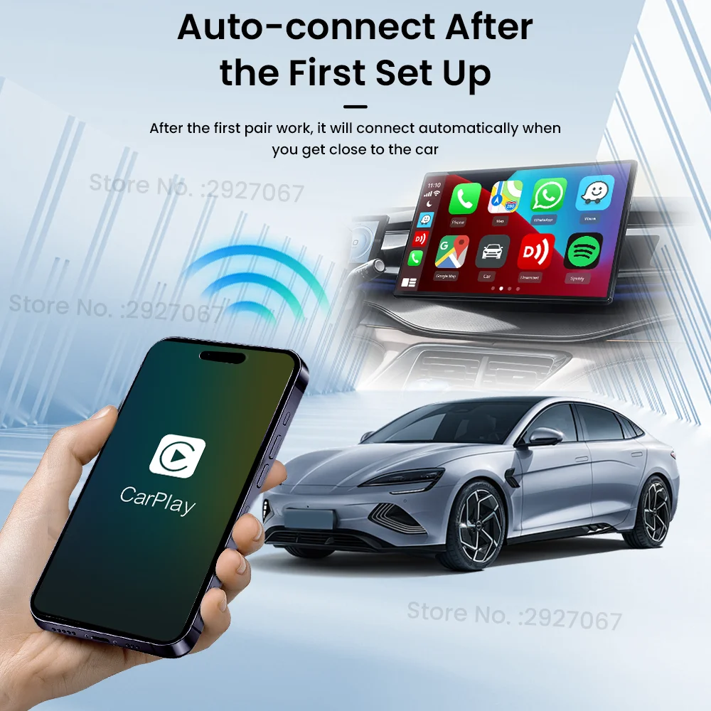 CarlinKit New Wireless CarPlay Adapter MINI 5 USB Dongle Wired to Wireless Car Play Box Android Auto WiFi BT Fast Auto Connect